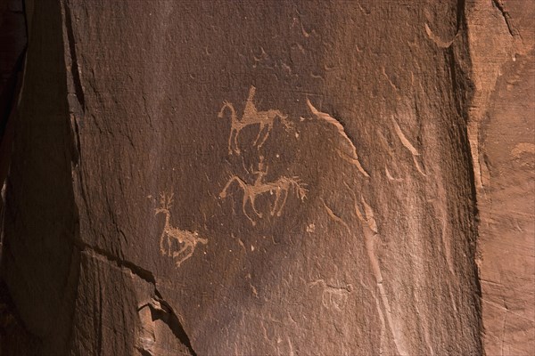 USA, Arizona, Canyon de Chelly, Petroglyphs. 
Photo : Richard Rickard