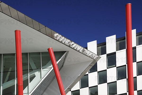 Ireland, County Dublin, Dublin City, Grand Canal Theatre modern 2000 seat auditorium in the Docklands area designed by architect Daniel Libeskin. 
Photo : Hugh Rooney