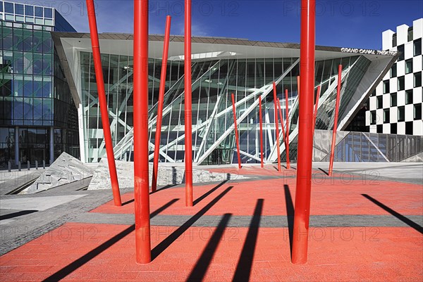 Ireland, County Dublin, Dublin City, Grand Canal Theatre modern 2000 seat auditorium in the Docklands area designed by architect Daniel Libeskin. 
Photo : Hugh Rooney