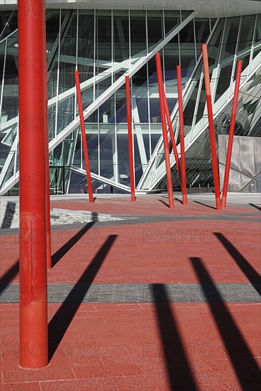 Ireland, County Dublin, Dublin City, Grand Canal Theatre modern 2000 seat auditorium in the Docklands area designed by architect Daniel Libeskin. 
Photo : Hugh Rooney