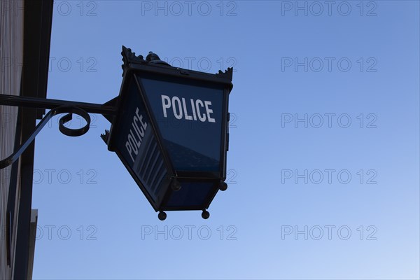 Law & Order, Police, Lamp and CCTV camera outside police station. 
Photo : Stephen Rafferty