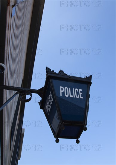 Law & Order, Police, Lamp outside police station. 
Photo : Stephen Rafferty