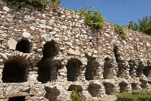 Italy, Sicily, Taormina, Via Luigi Pirandello Byzantine tombs. 
Photo : Mel Longhurst