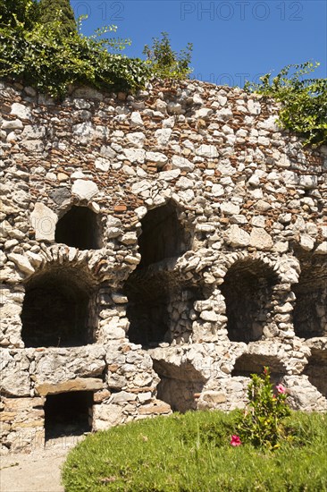 Italy, Sicily, Taormina, Via Luigi Pirandello Byzantine tombs. 
Photo : Mel Longhurst