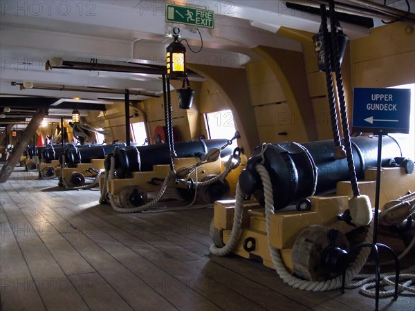 England, Hampshire, Portsmouth, Gun Deck of HMS Victory. 
Photo : Chris Penn