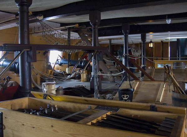 England, Hampshire, Portsmouth, Gun Deck of the HMS Victory. 
Photo : Chris Penn