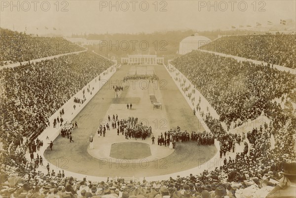 Greece, Attica, Athens, Opening ceremony of the 1896 Games of the I Olympiad in the Panathinaiko stadium attended by King George I. 
Photo : Tim Hawkins