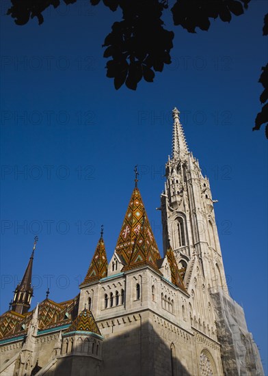 Buda Castle District Matyas Church viewed from street.