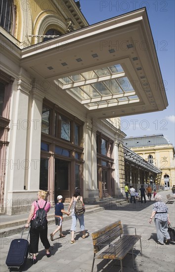 Passengers outside Keleti the city's main International station.