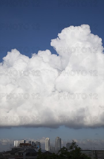 Cloud formation over central area of the city.