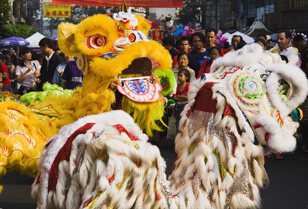 Dragon dance during Chinese New Year show.