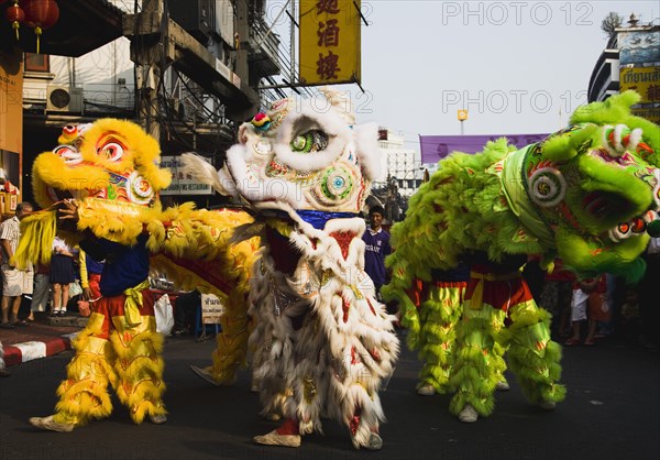 Dragon dance Chinese New Year show.