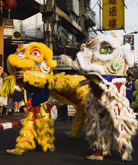 Dragon dance Chinese New Year show.