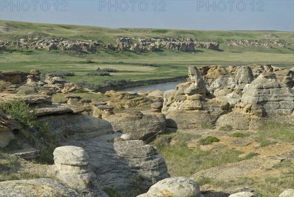 The hoodoos and the Milk River The park is sacred to the Blackfoot and other aboriginal tribes and is home to the largest collection of rock art on the North American prairies