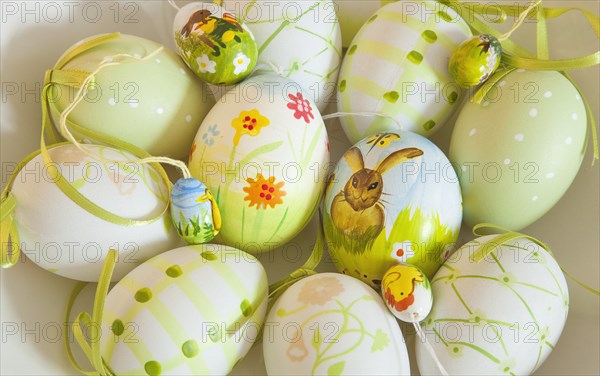 Eggs decorated for Easter.