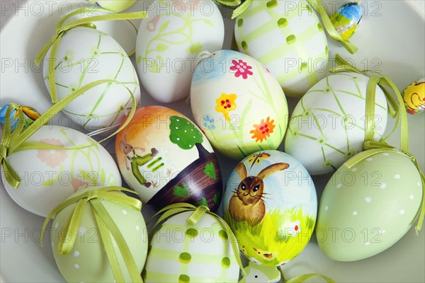 Eggs decorated for Easter.