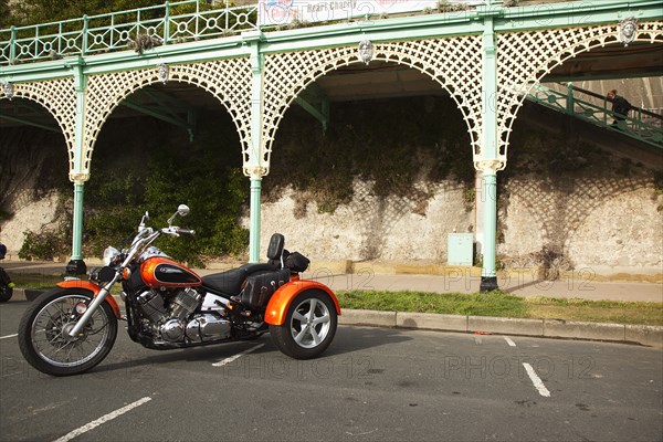 3 wheeled trike at motorcycle festival on Madeira Drive.