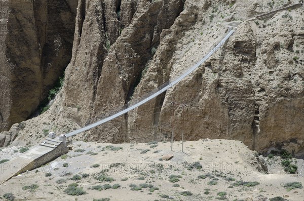 The bridge across the deep canyon near Ghyakar village.
