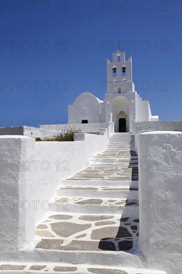 Church inside Chrissopigi monastery which is build on the top of a cliff nearby Platis Yalos village and it is famous for housing the miraculous icon of Panagia Chrissopigi.