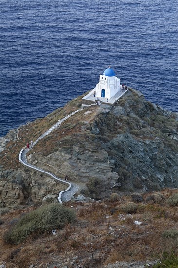 The Seven Martyrs a small white church with a blue dome