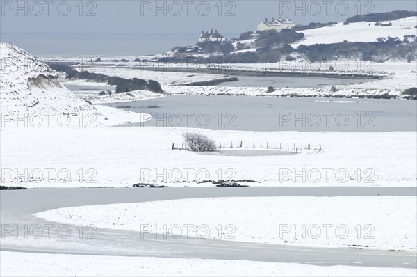 Cuckmere Haven view over the river Cuckmere in winter.