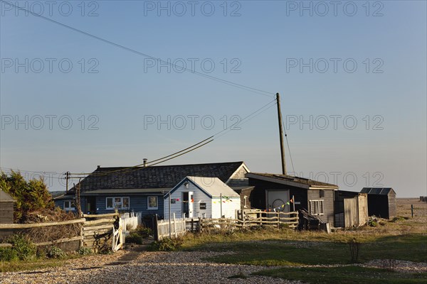 Beach houses used as homes and art galleries.