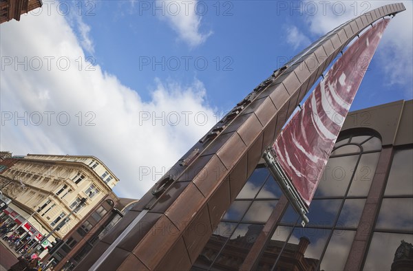 Modern Art on Donegall Place celebrating the building of White Star Line ships in by Harland and Wolff as part of the Streets Ahead Project.