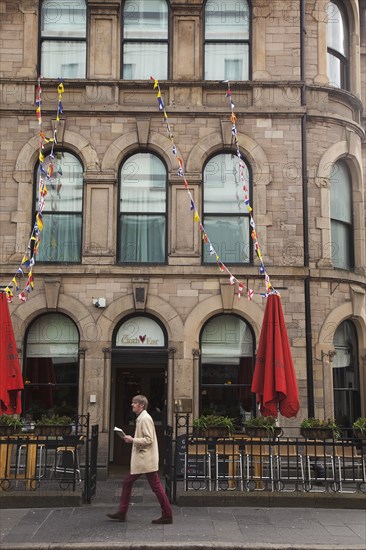 Cathedral Quarter Entrance to the Cloth Ear bar and restaurant in Waring Street.