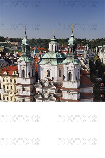 Old Town Square Church of St Nicholas from Old Town Hall Tower.