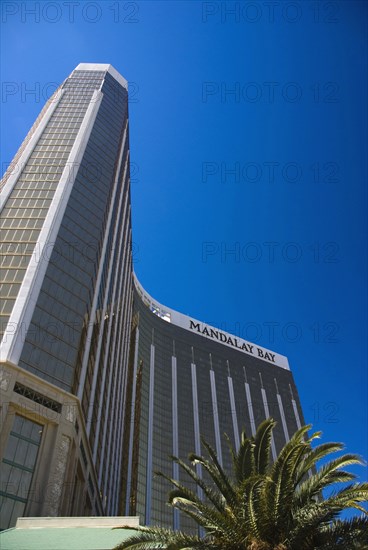 View looking up to Mandalay Bay Hotel.