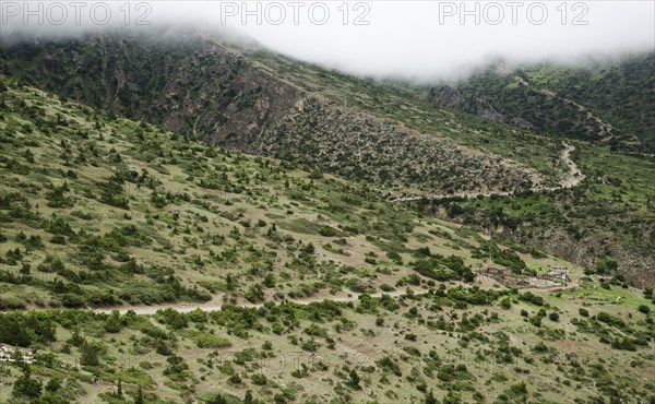 Mountainous landscape and roads to the capital.