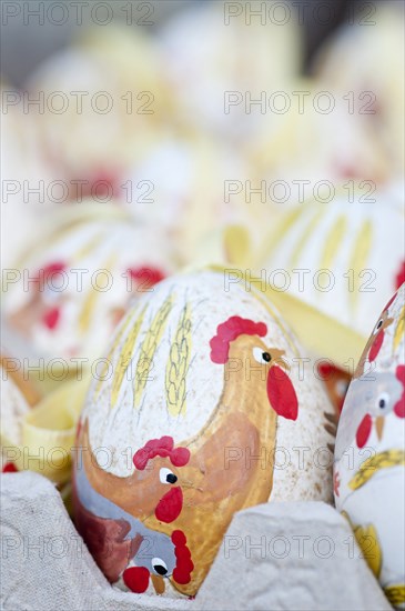 Hand painted and decorated egg shells to celebrate Easter at the Old Vienna Easter Market at the Freyung.