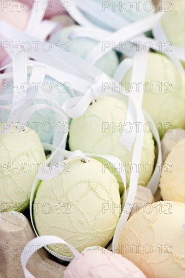 Hand painted and decorated egg shells to celebrate Easter at the Old Vienna Easter Market at the Freyung.