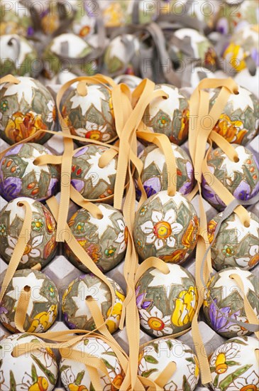 Hand painted and decorated egg shells to celebrate Easter at the Old Vienna Easter Market at the Freyung.