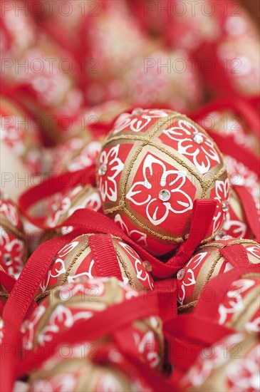 Hand painted and decorated egg shells to celebrate Easter at the Old Vienna Easter Market at the Freyung.