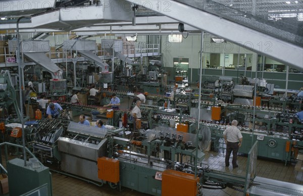 Puerto Rico, Industry, Bacardi factory interior and workers. Photo : Juliet Highet