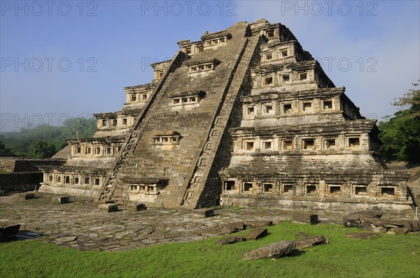 Mexico, Veracruz, Papantla, El Tajin archaeological site Pyramide de los Nichos. Photo : Nick Bonetti