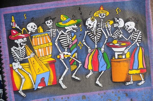 Mexico, Oaxaca, Decorations for Dia de los Muertos or Day of the Dead festivities. Photo : Nick Bonetti