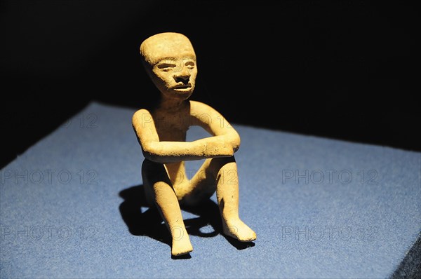 Mexico, Anahuac, Teotihuacan, Anthropomorphic ceramic representation in the site museum. Photo : Nick Bonetti