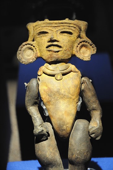 Mexico, Anahuac, Teotihuacan, Anthropomorphic ceramic representation on display in the site Museum.. Photo : Nick Bonetti