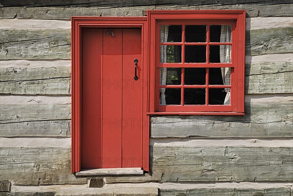 Ireland, County Tyrone, Omagh, Ulster American Folk Park the Pennsylvania farmhouse. Photo : Hugh Rooney