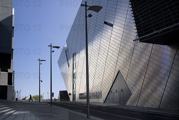 Ireland, County Dublin, Dublin City, Modern exterior of the Grand Canal Theatre. Photo : Hugh Rooney