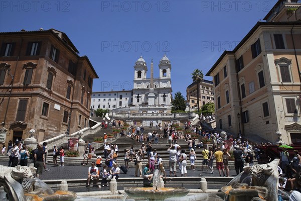 Italy, Lazio, Rome, Spanish Steps and the Church of Trinita dei Monti. Photo : Bennett Dean