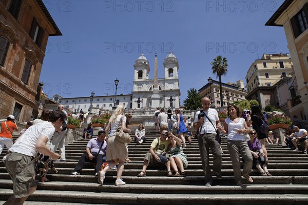 Italy, Lazio, Rome, Spanish Steps and the Church of Trinita dei Monti. Photo : Bennett Dean