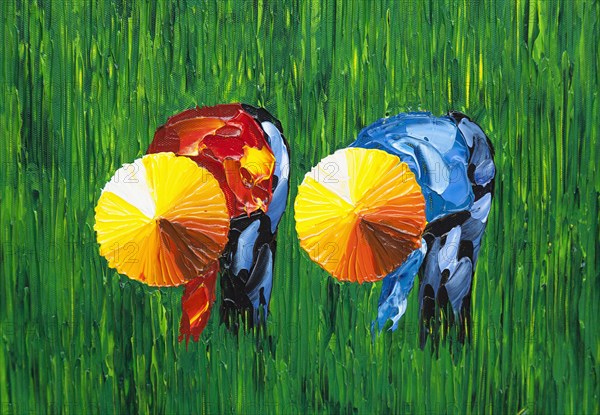 Vietnam, Tourist Goods, Painting of Vietnamese agricultural workers planting rice plants in a paddy field. Photo : Mel Longhurst