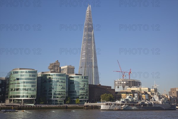 England, London, Southwark southbank The Shard skyscraper designed by Renzo Piano in the citys London Bridge Quarter. Photo : Stephen Rafferty