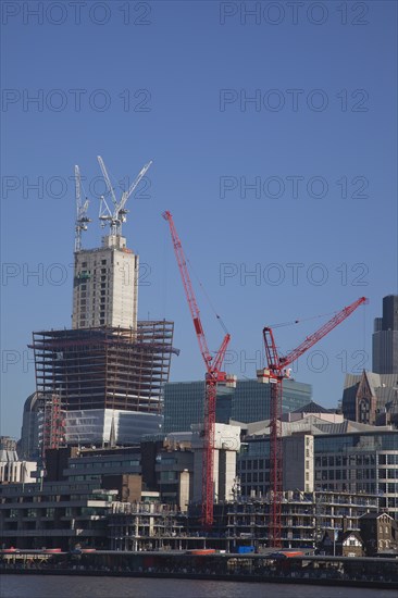 England, London, Construction of new Walkie Talkie in 20 Fenchruch Street in the City. Photo : Stephen Rafferty