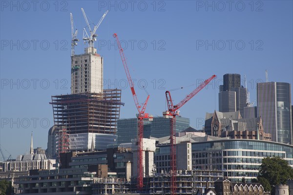 England, London, Construction of new Walkie Talkie in 20 Fenchruch Street in the City. Photo : Stephen Rafferty