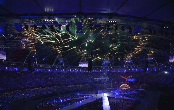 England, London, Stratford Olympic games closing ceremony. Photo : Sean Aidan