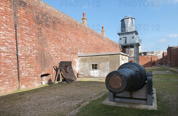 Second world war defences at Hurst Castle, Hampshire, England were put in place to defend the strategically important Solent. The castle dates from the time of King Henry VIII.